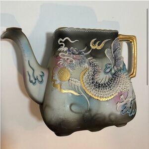 Dragonware Handpainted Dragon Motif Tea Pot Moriyama Mori-Machi No Lid Japan